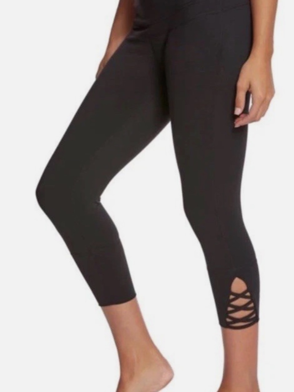 prAna Chakara Deco Capri Leggings Women’s M Black Yoga High Rise Stretch